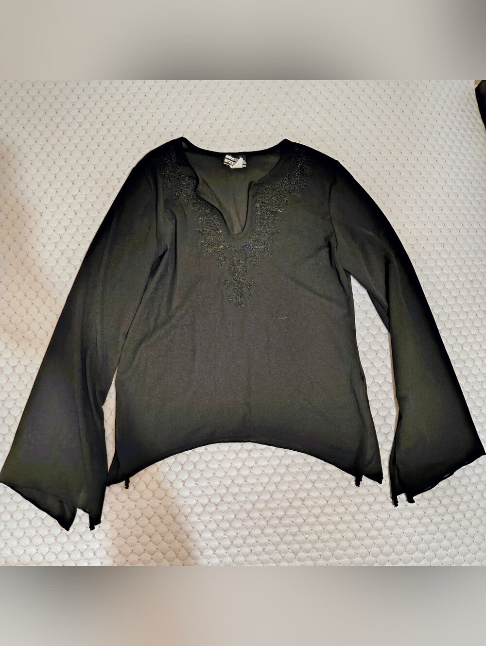 Vtg 90s/Y2K Black Mesh Blouse